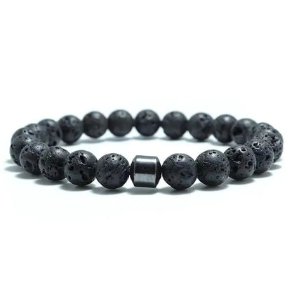 Men's Tiger Eye & Lava Stone Bracelet