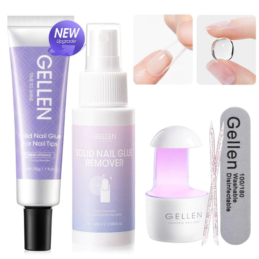Gellen Strong-Bond Nail Glue Gel Kit 30g with UV Light