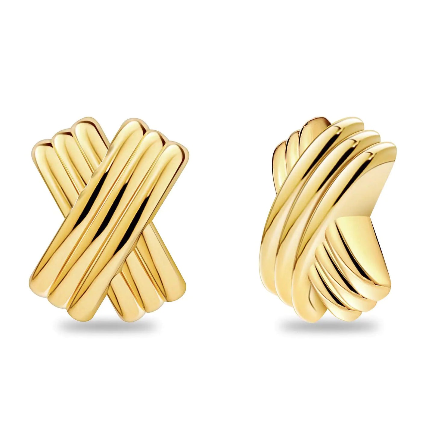 GoldX Triple Hoop Chunky Earrings
