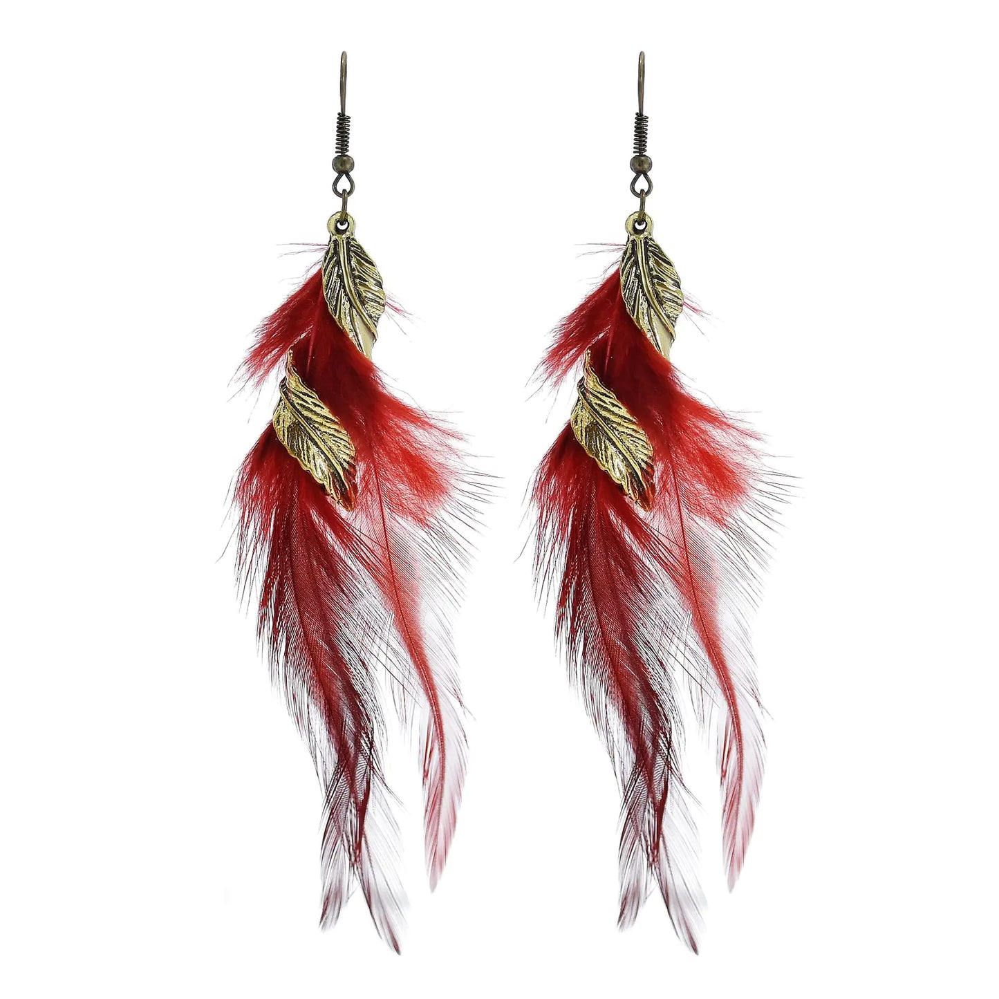 Boho Chic Feather Dangle Earrings