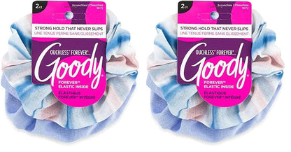 Pain-Free Blue Streak Scrunchies Twin Pack - All Hair Types Secured