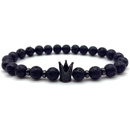 8mm Essential Black Lava Bead Bracelet