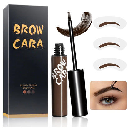 Long-Wear Brow Tattoo Gel with Stencils - Dark Brown