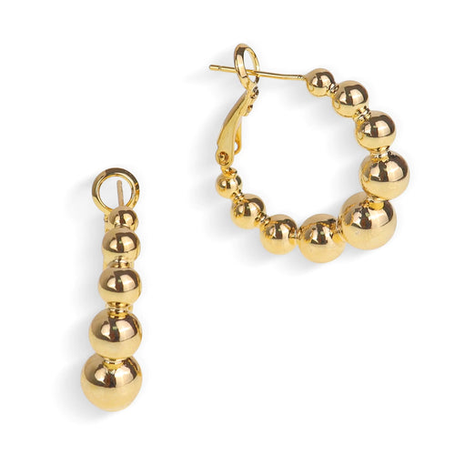 JeanBeau Gold Beaded Huggie Earrings