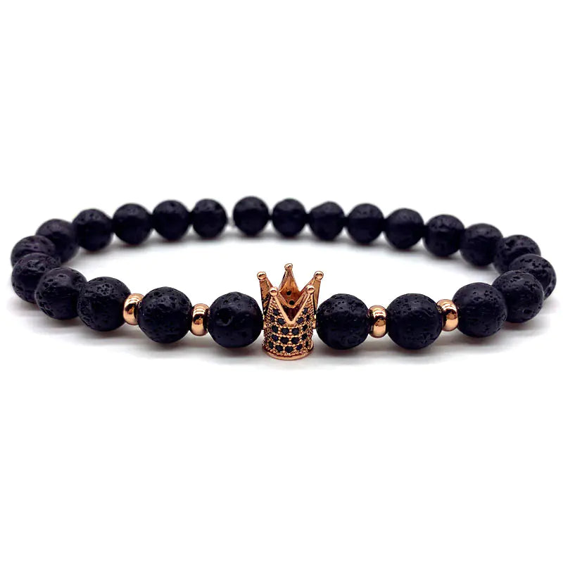 8mm Essential Black Lava Bead Bracelet