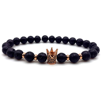 8mm Essential Black Lava Bead Bracelet