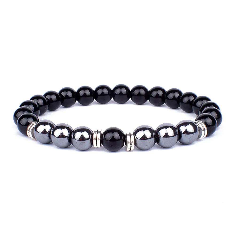 Tiger Eye & Black Agate Men's Bracelet