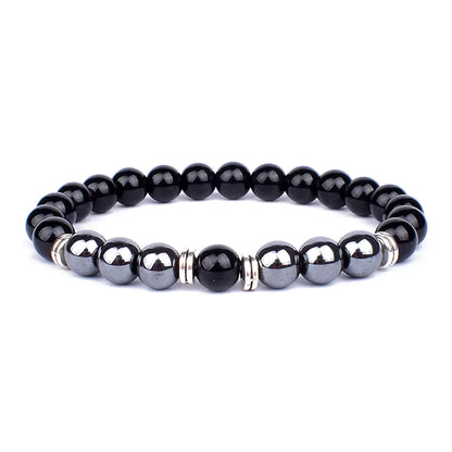 Tiger Eye & Black Agate Men's Bracelet