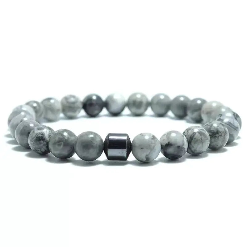 Men's Tiger Eye & Lava Stone Bracelet