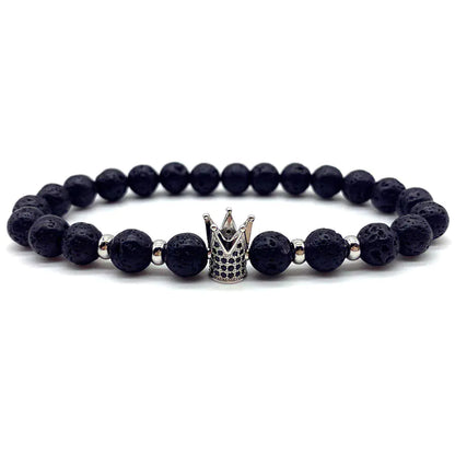 8mm Essential Black Lava Bead Bracelet