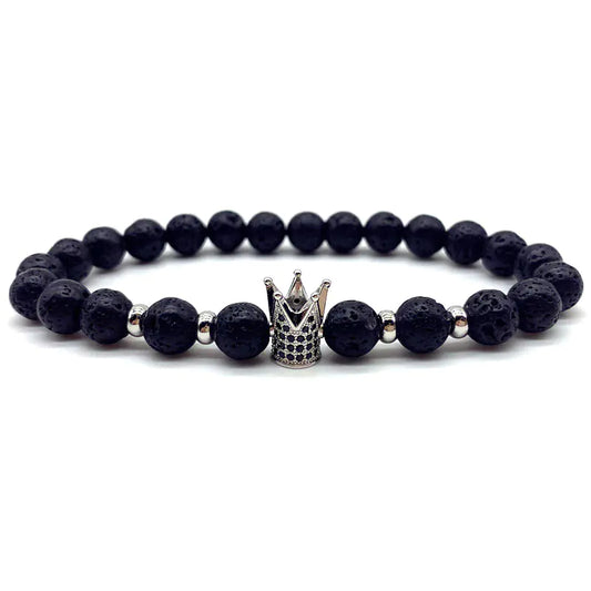 8mm Essential Black Lava Bead Bracelet