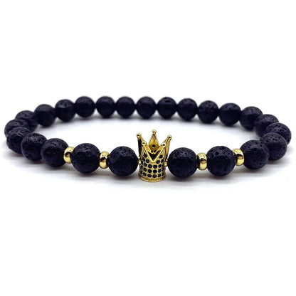 8mm Essential Black Lava Bead Bracelet