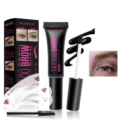 BrowArt Medium Brown Eyebrow Tint Kit with Stencils