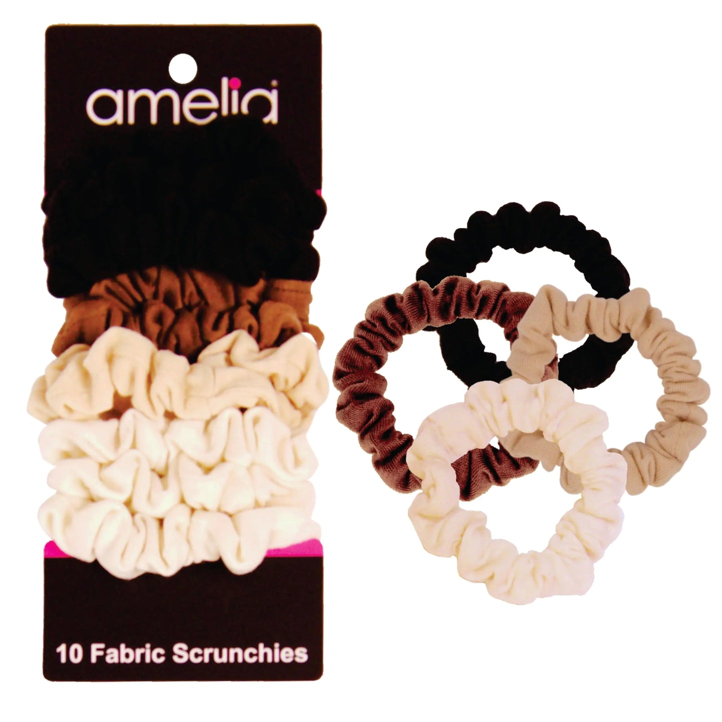 Amelia Beauty Earth Tone Jersey Hair Ties 10-Pack