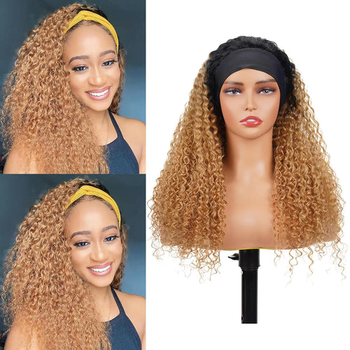 Curly Ombre Honey Blonde Headband Wig 22 Inch