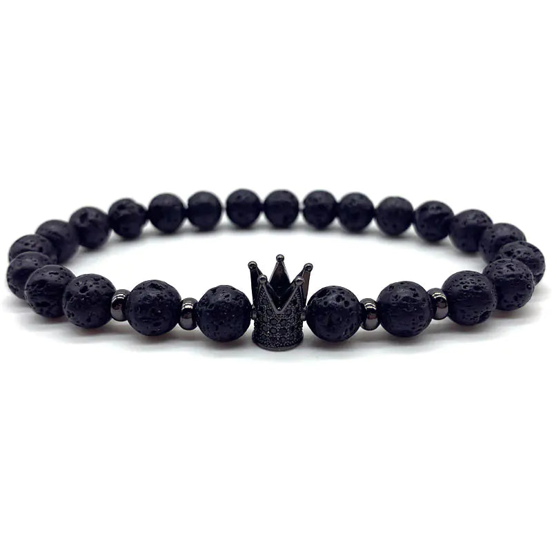 8mm Essential Black Lava Bead Bracelet