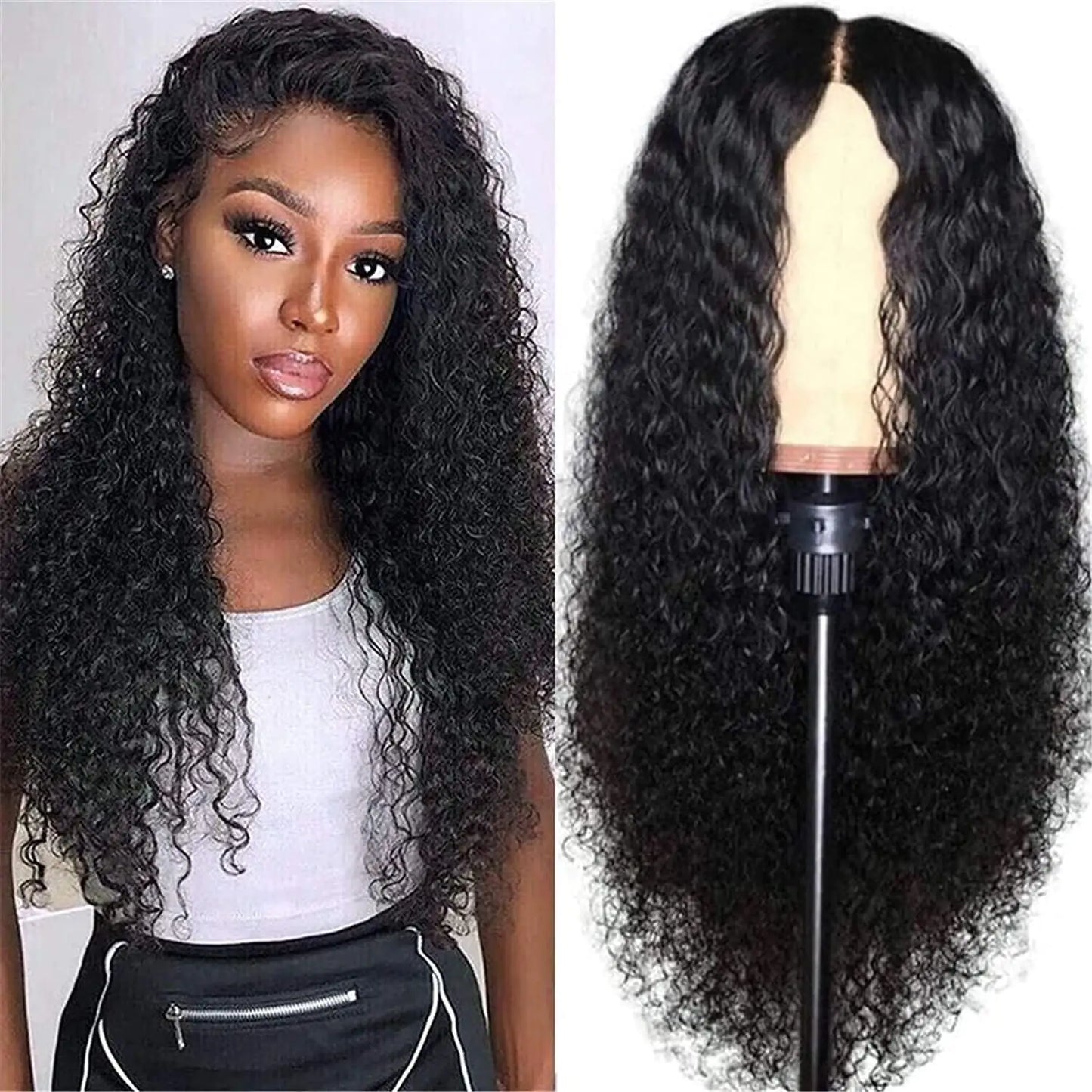 Brazilian Curly Lace Front Wig Women's Long Wavy Hair 2023