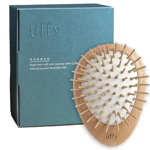 Gold Touch Bamboo Hair Brush - Anti-Static Scalp Massager for All Hair Types