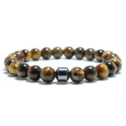 Men's Tiger Eye & Lava Stone Bracelet