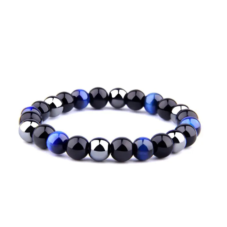 Handmade 8mm Tiger Eye Black Agate Bracelet
