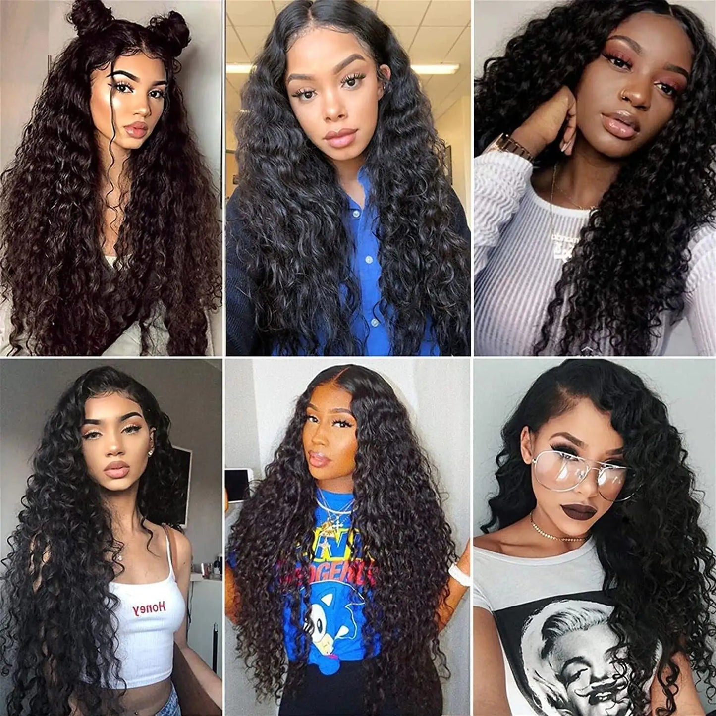 Brazilian Curly Lace Front Wig Women's Long Wavy Hair 2023